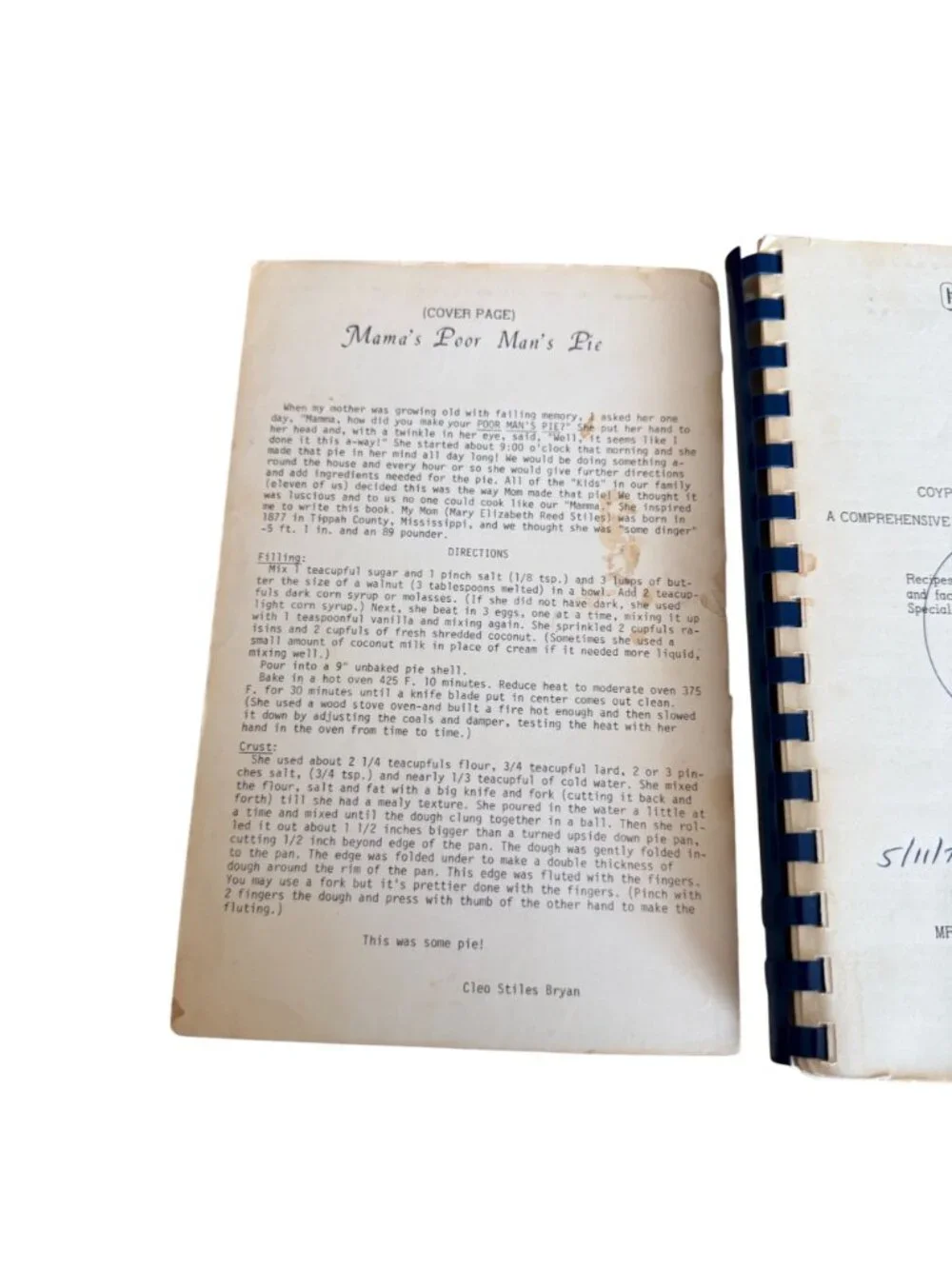 Seems Like I Done It This A Way Cookbook Cleo Stiles Bryan Signed 1976 Typed